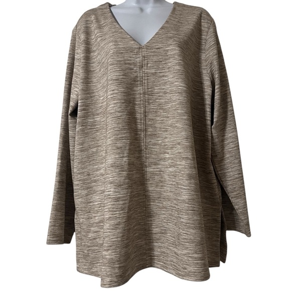 NEW J.Jill Wearable Collection Wearever  Double-Face Jersey V-Neck Tunic Sz XL - Picture 1 of 15